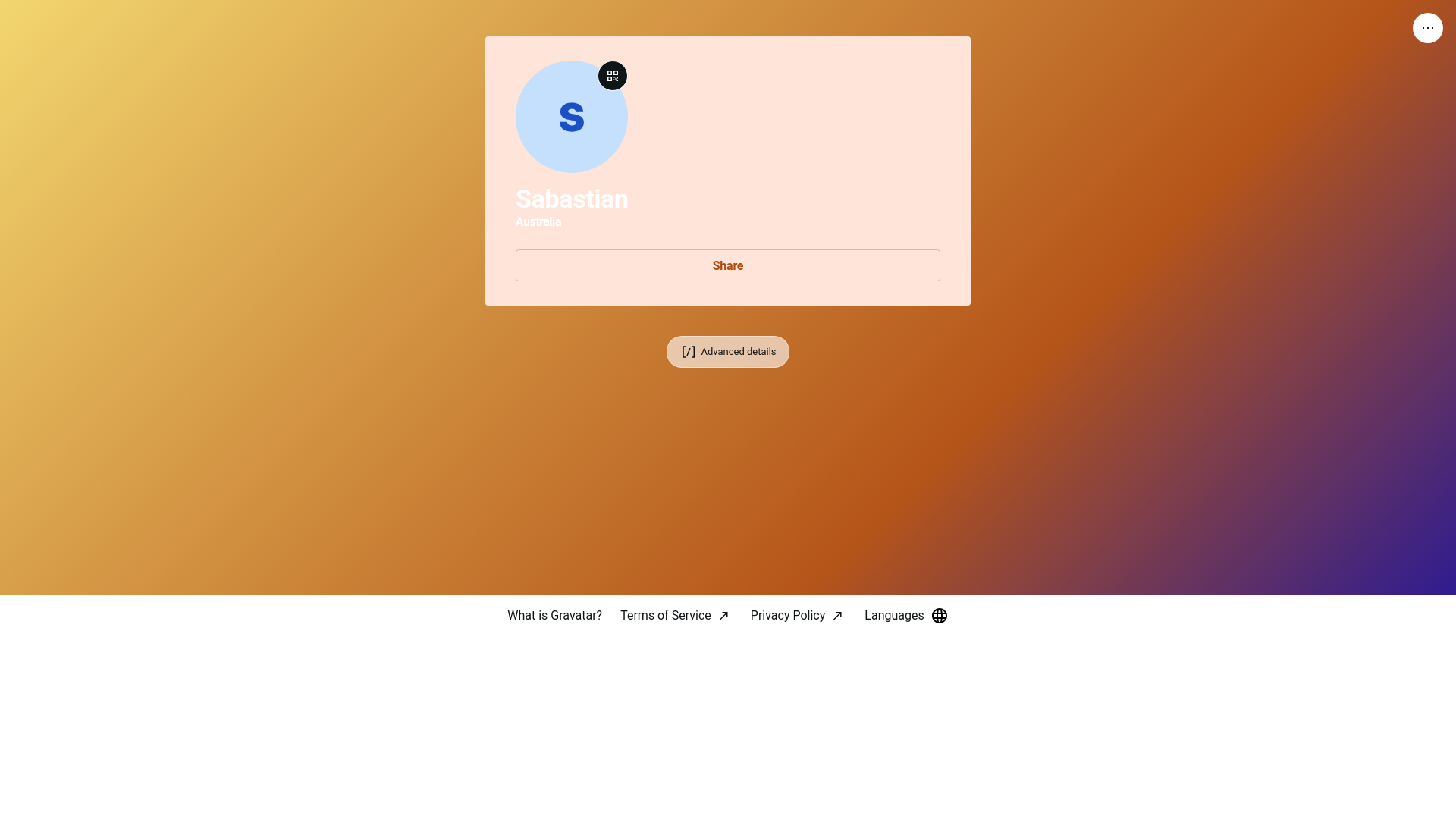 website screenshot of https://sabastian.link/