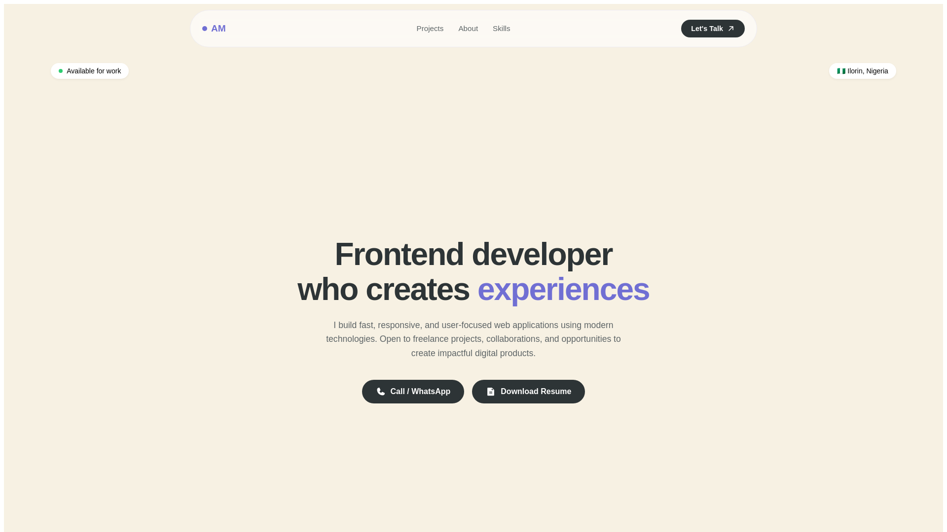 website screenshot of https://hellomuhammad.space/