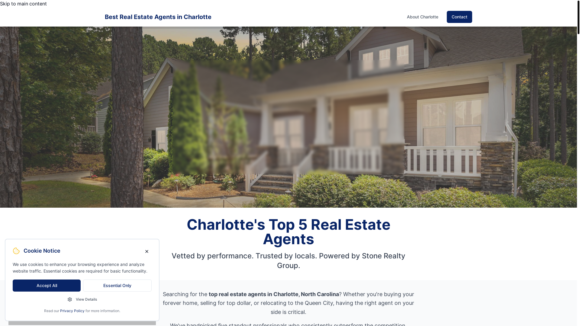website screenshot of https://top5charlotteagents.com/
