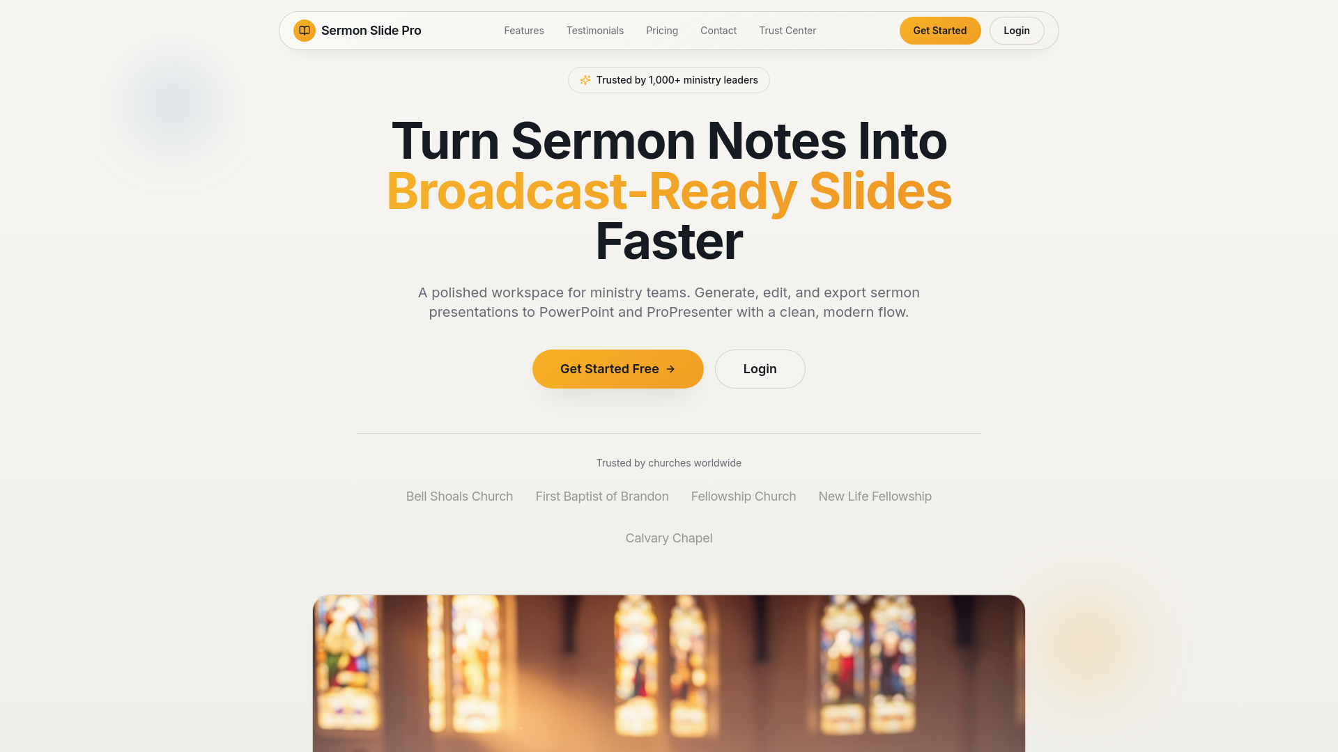 website screenshot of https://sermon-slides-pro-1-0.pages.dev/