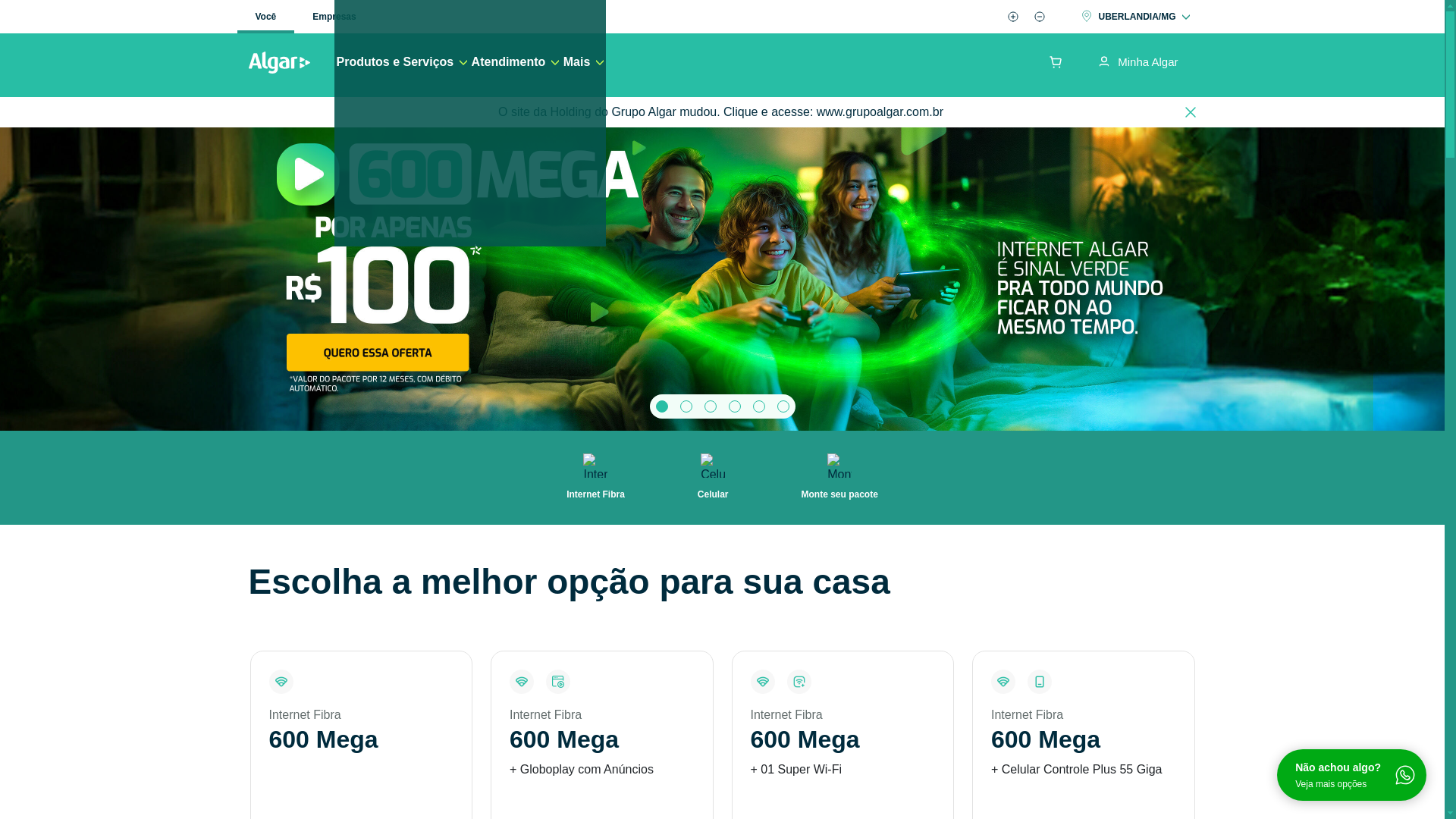 website screenshot of https://lojaalgar.site/