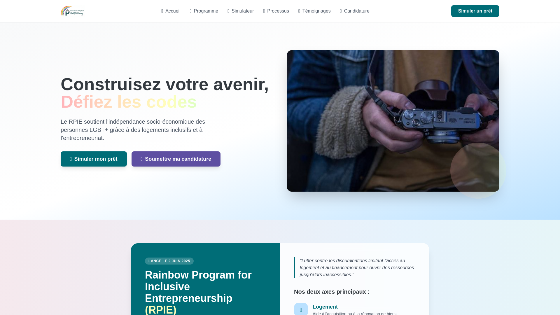 website screenshot of https://rainbow-pie.org/