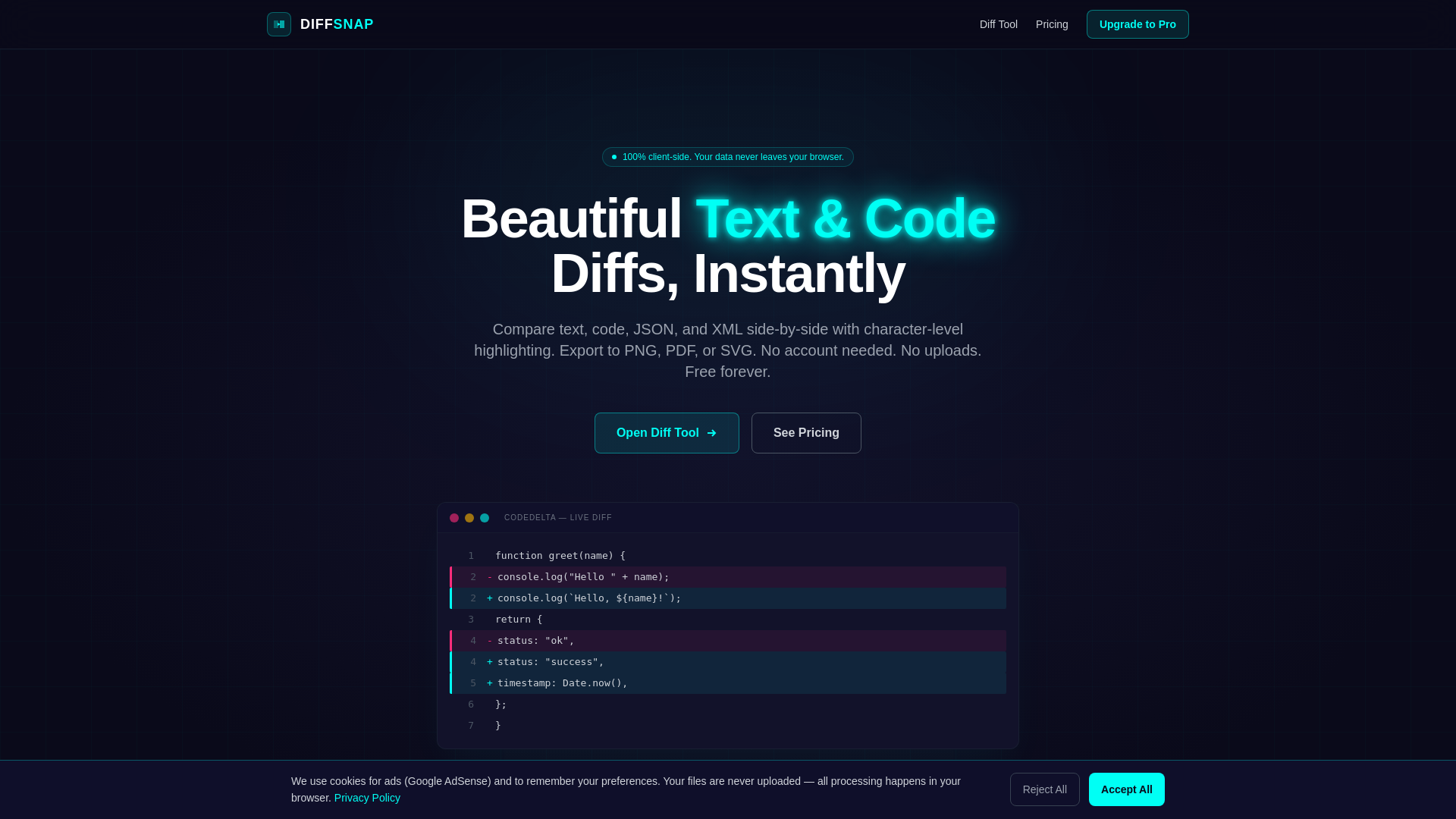 website screenshot of https://diffsnap.pages.dev/