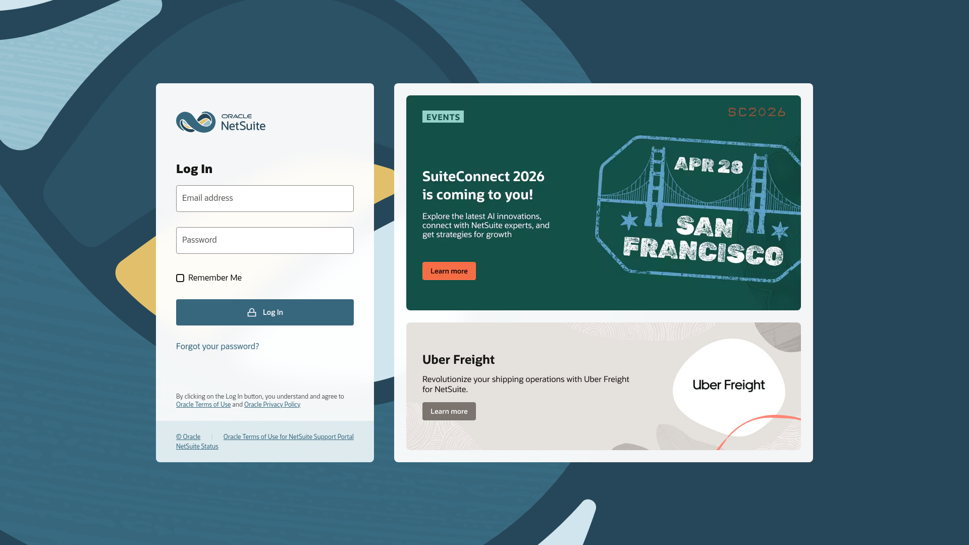 website screenshot of https://11806403.app.netsuite.com/