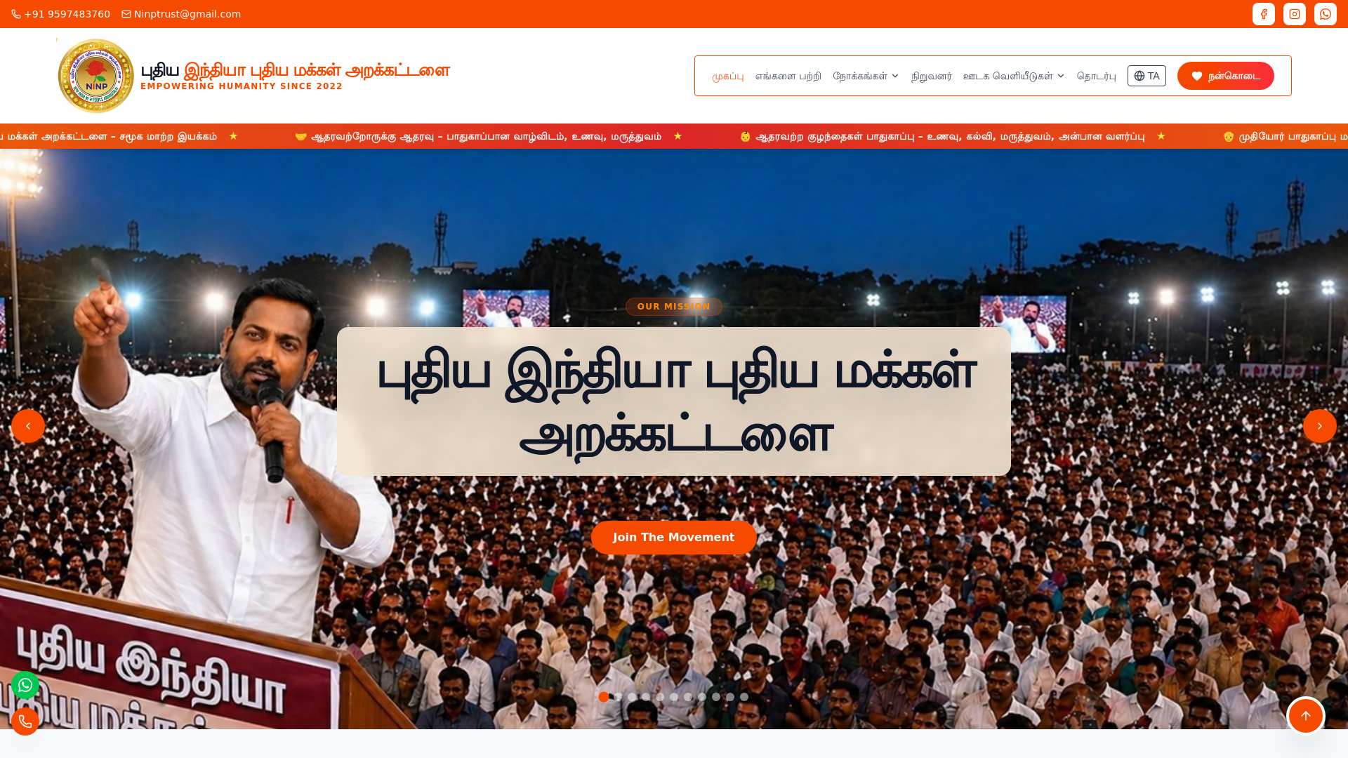 website screenshot of https://ninpfoundation.org/