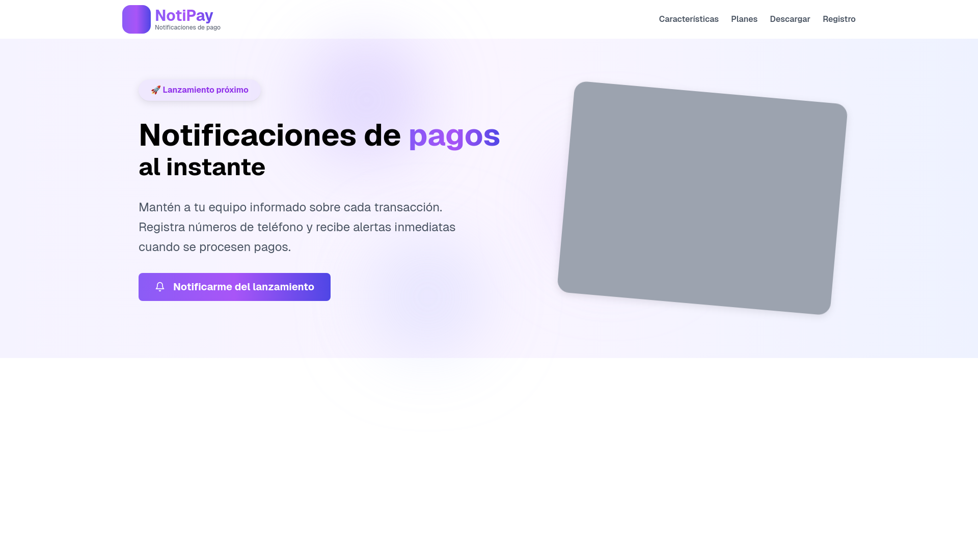 website screenshot of https://notipay.pe/