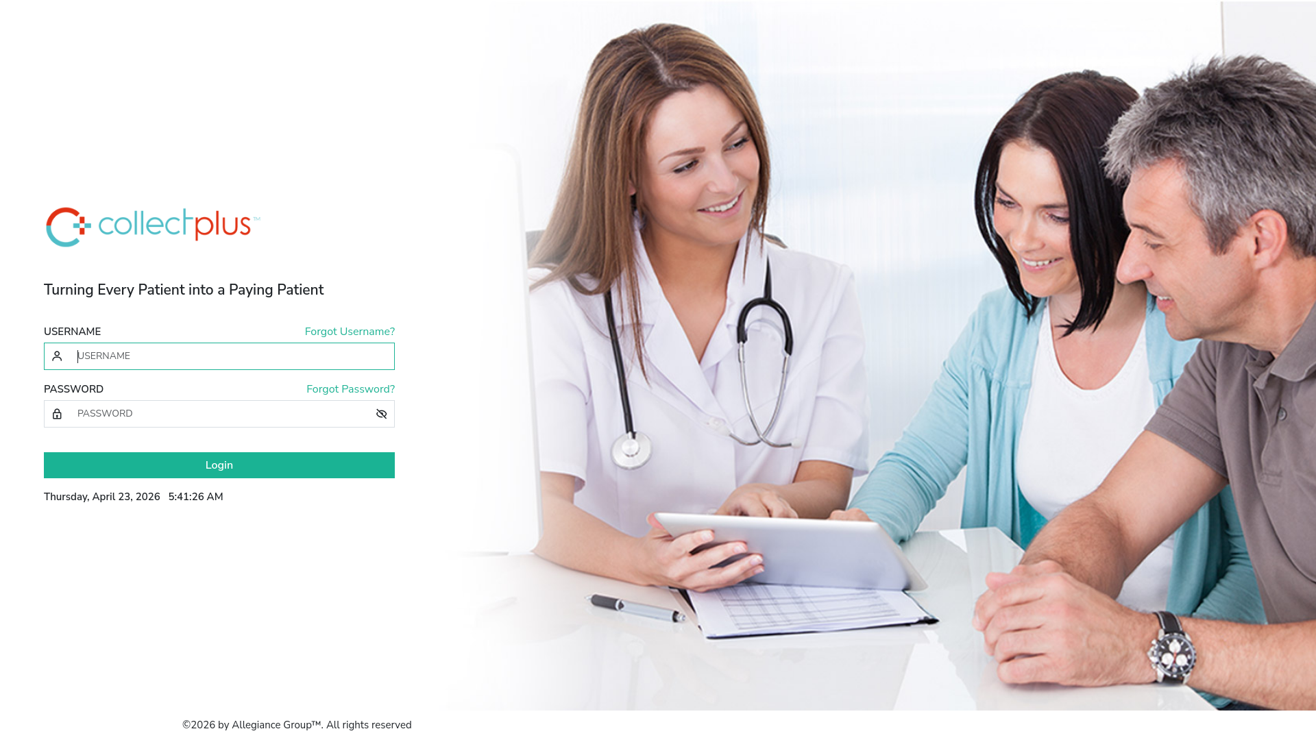 website screenshot of https://secure.arallegiance.com/
