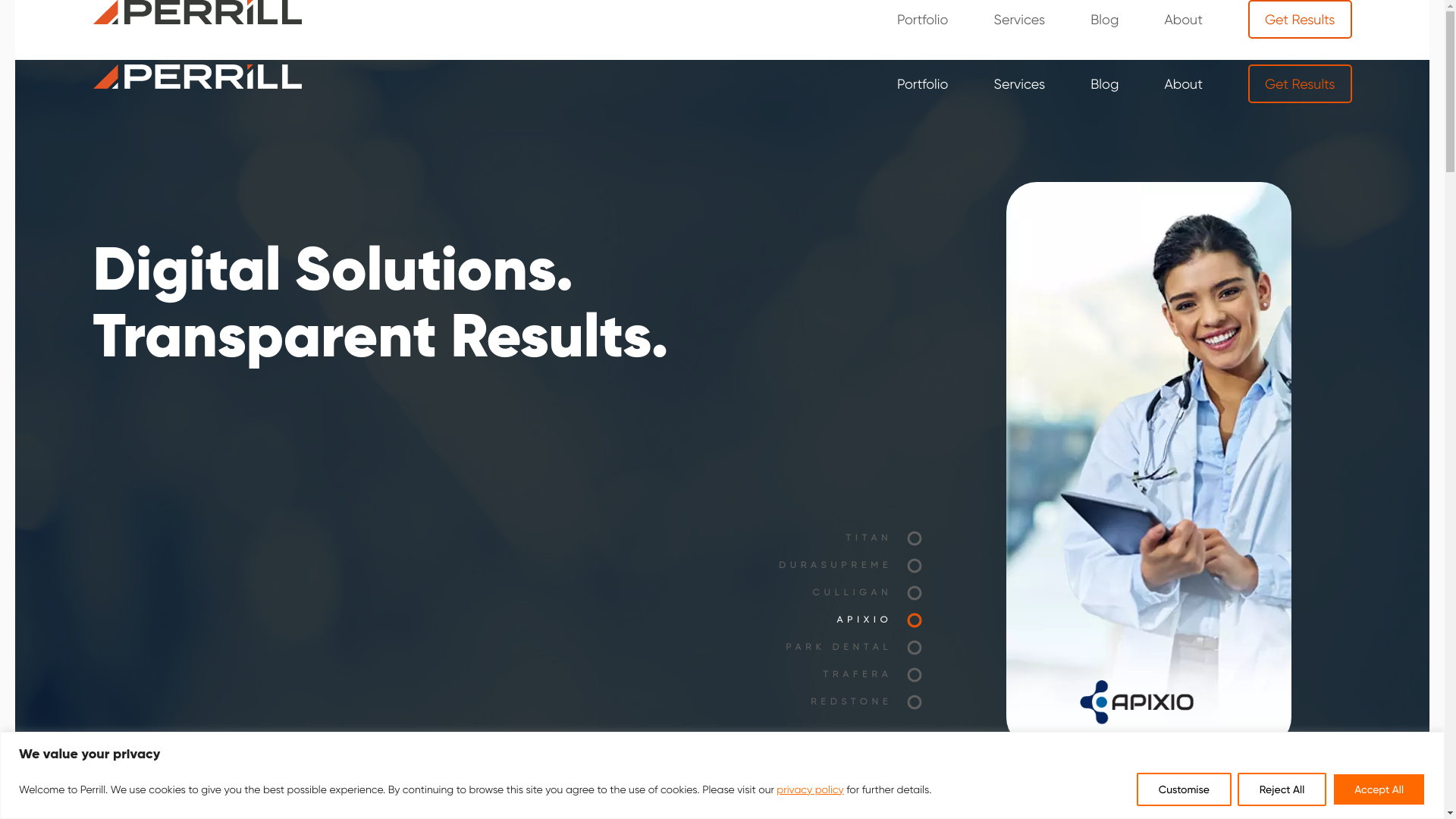 website screenshot of https://startperrill.com/