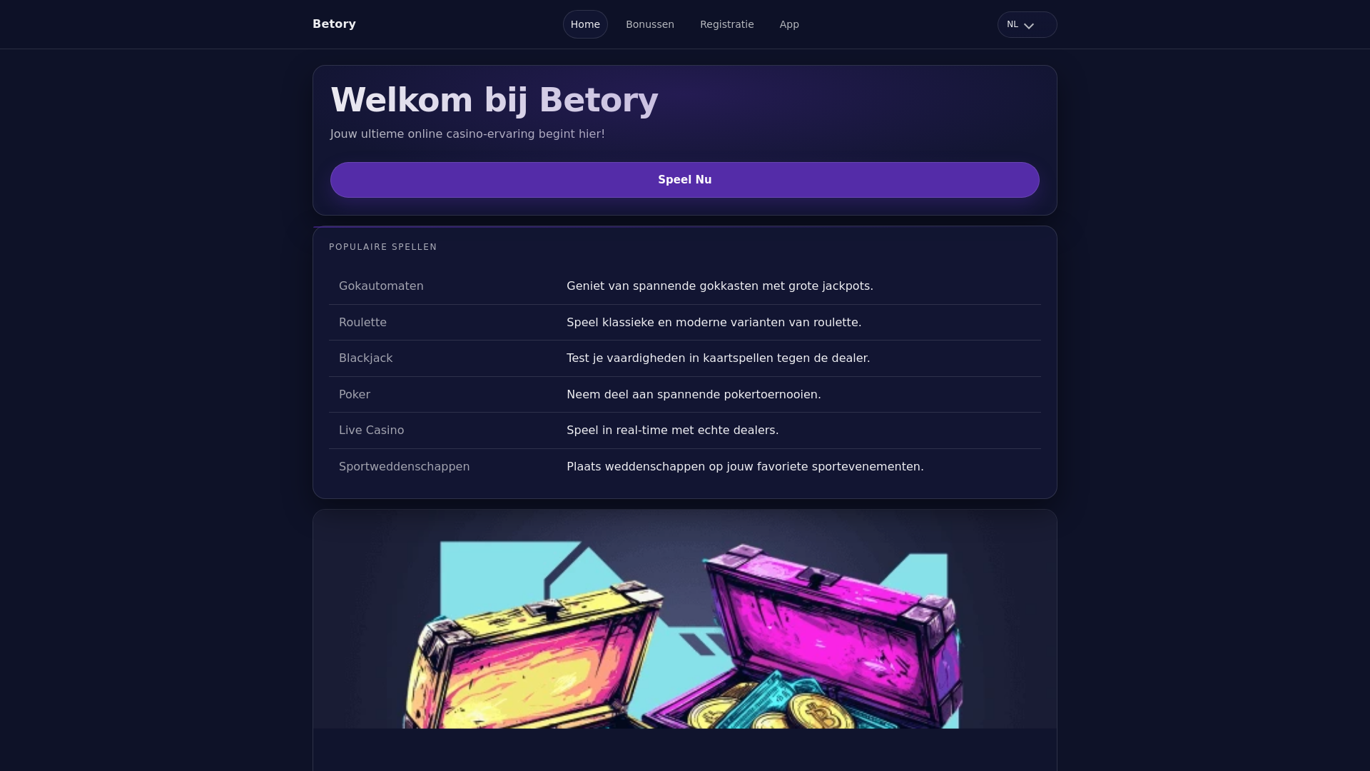 website screenshot of https://betory-casino.live