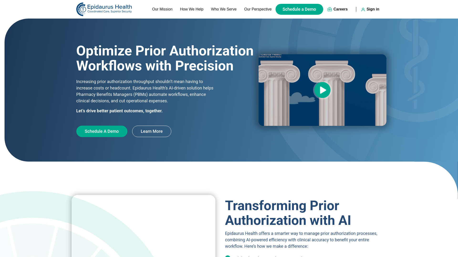 website screenshot of https://connectepidaurushealth.com/