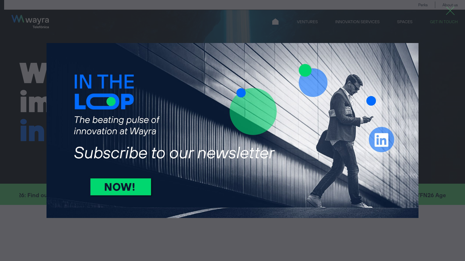 website screenshot of https://www.wayra.com/