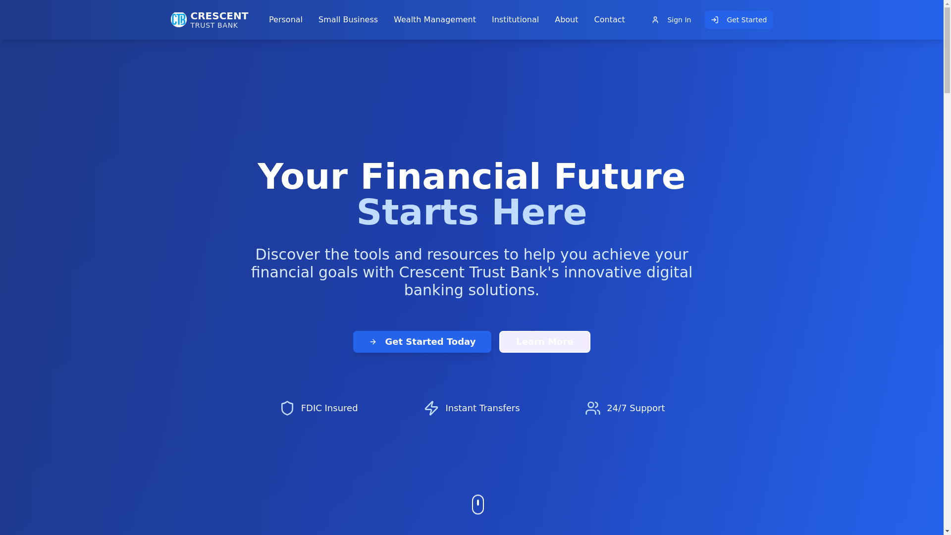 website screenshot of https://crescenttrust.site/