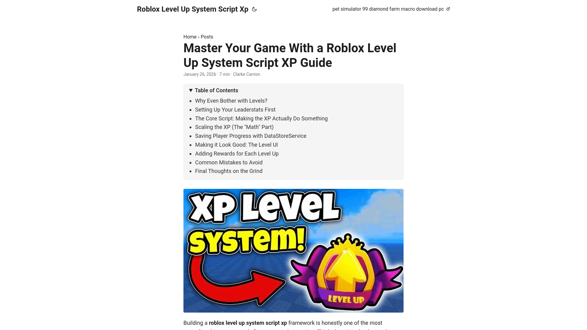 website screenshot of https://robloxlevelupsystemscriptxp.pages.dev/
