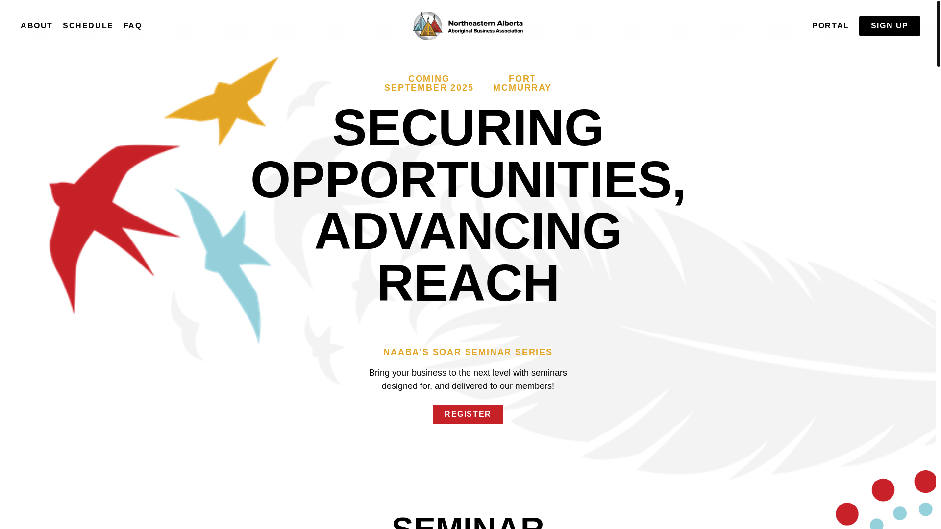 website screenshot of https://naabasoar.ca/