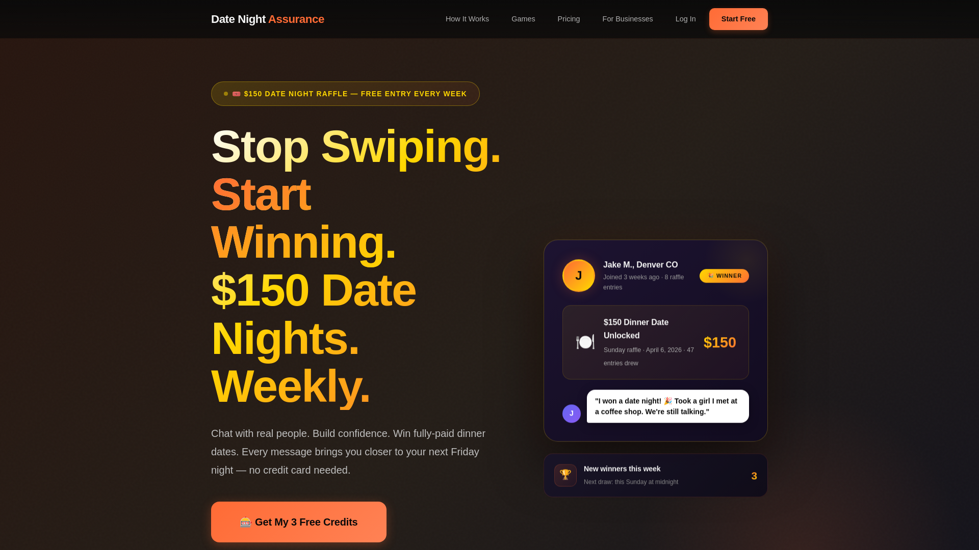 website screenshot of https://datenightassurance.com