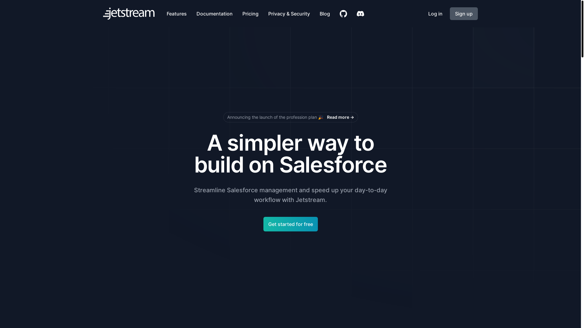 website screenshot of https://getjetstream.app/
