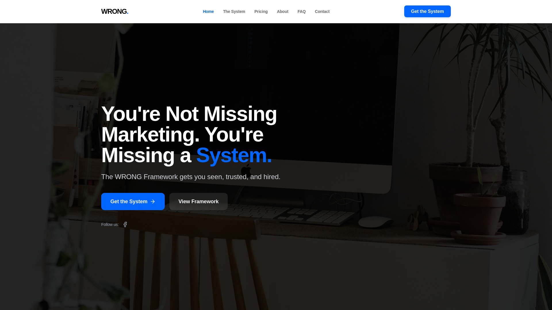 website screenshot of https://wrongmarketing.co.uk