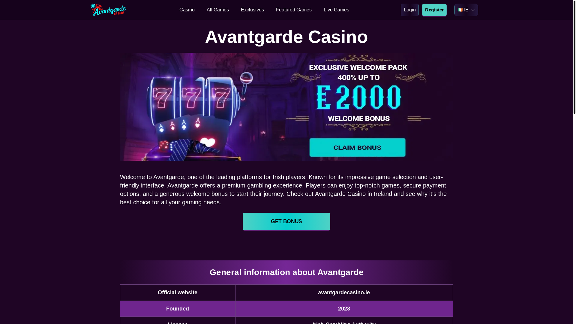 website screenshot of https://avantgardecasino-ie-6204.pages.dev/