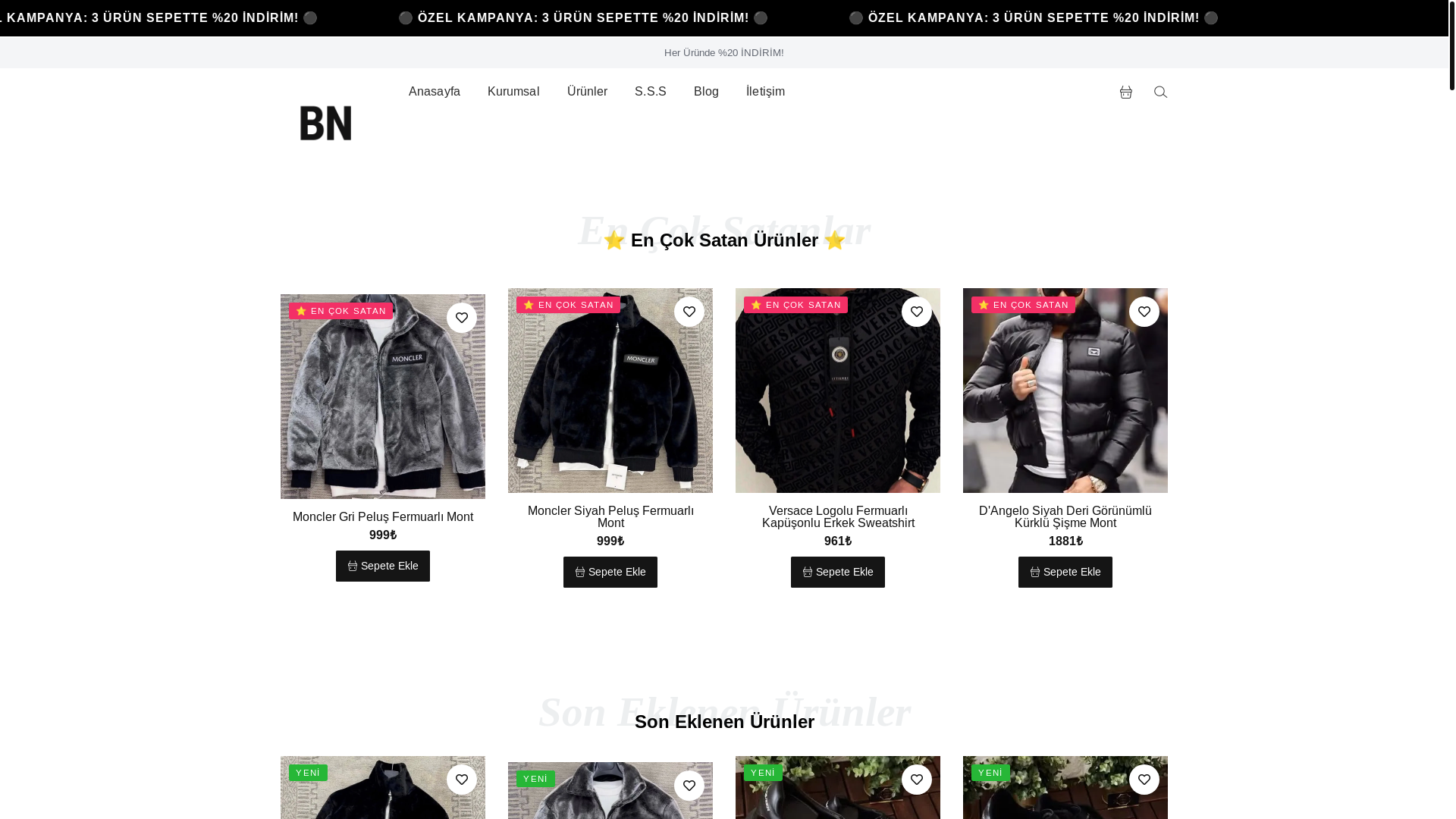 website screenshot of https://bnbutik.com/