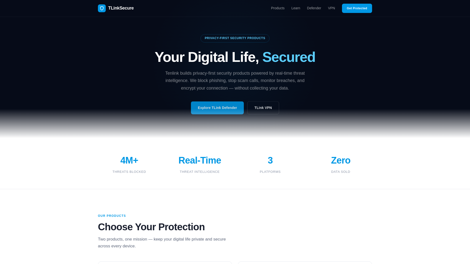 website screenshot of https://tlinksecure-site.pages.dev/