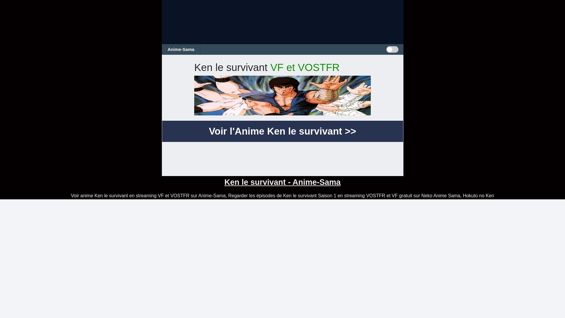 website screenshot of https://anime-sama-ken-le-survivant.pages.dev/