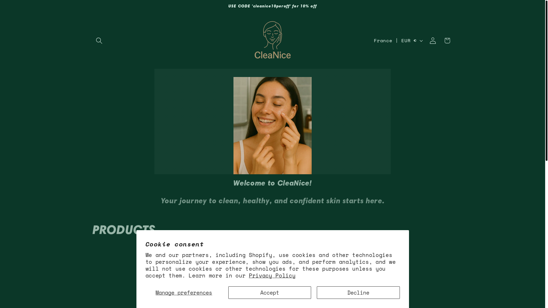 website screenshot of https://cleanicecare.com/