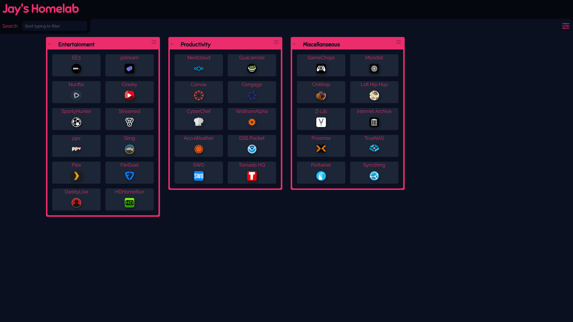 website screenshot of https://dashy-hauc3.pages.dev/