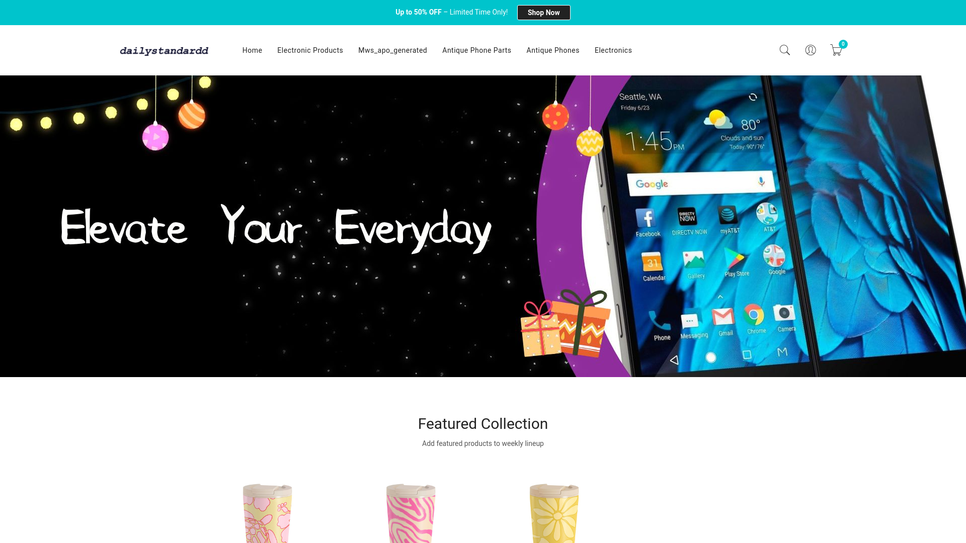 website screenshot of https://dailystandardd.com