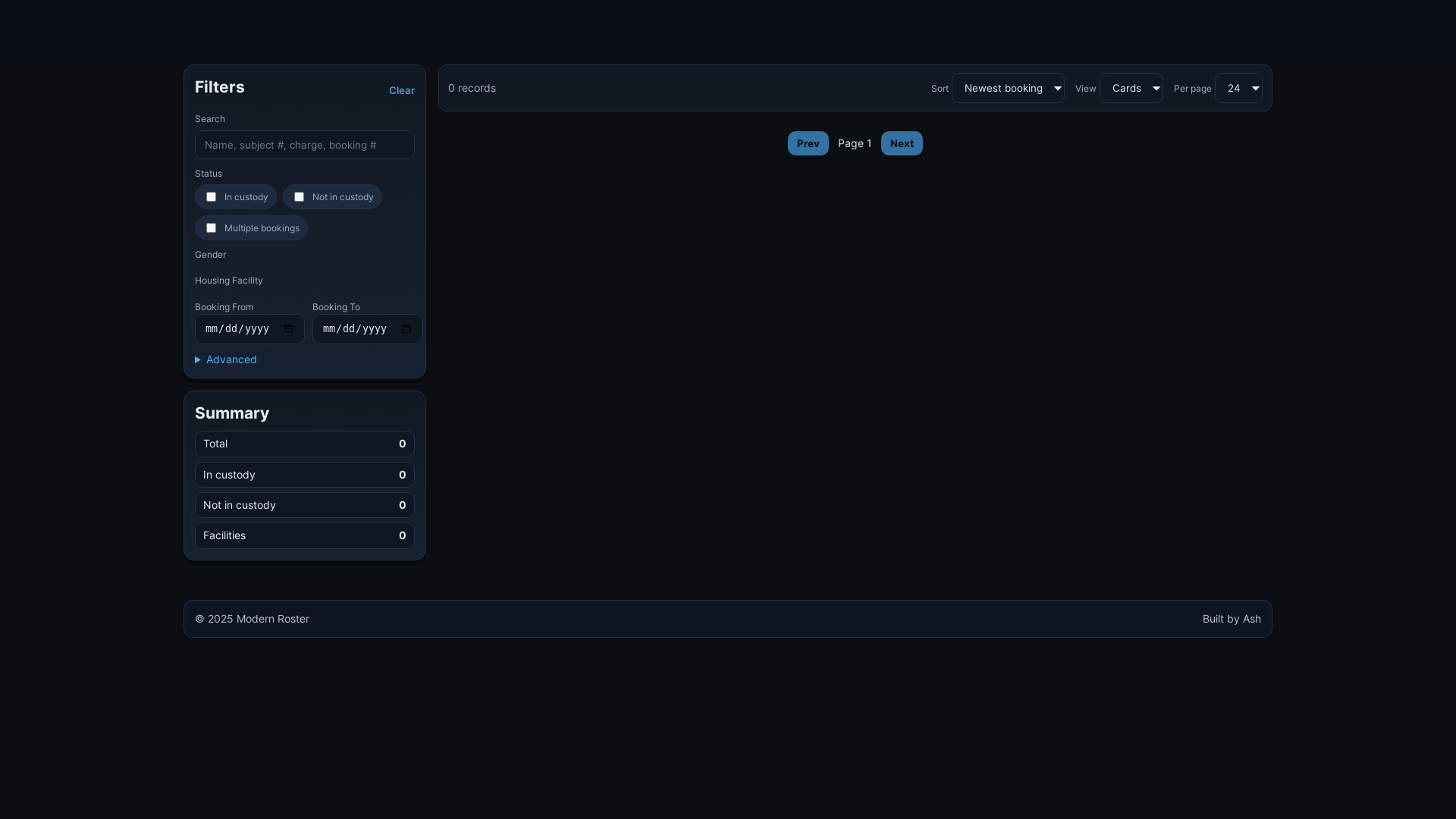 website screenshot of https://modern-roster.pages.dev/