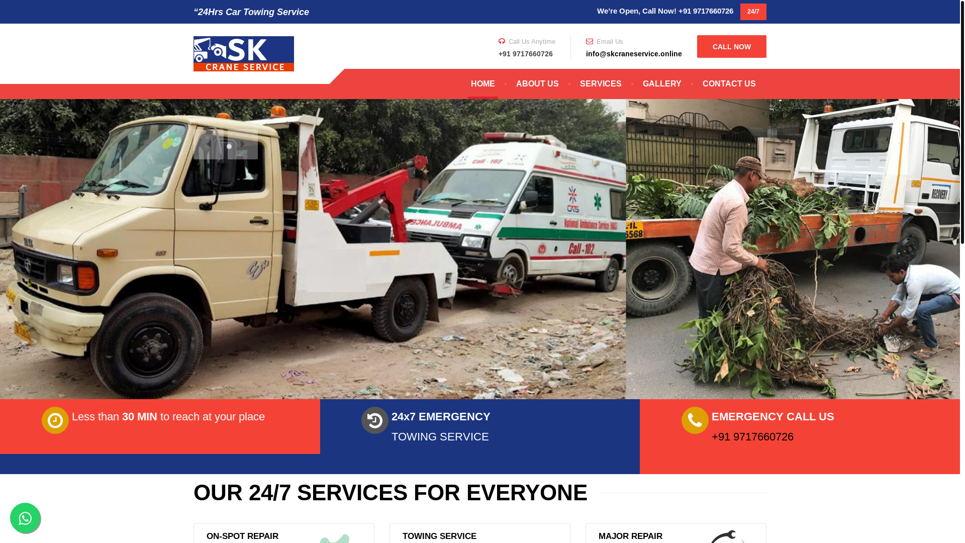 website screenshot of https://skcraneservice.co.in/