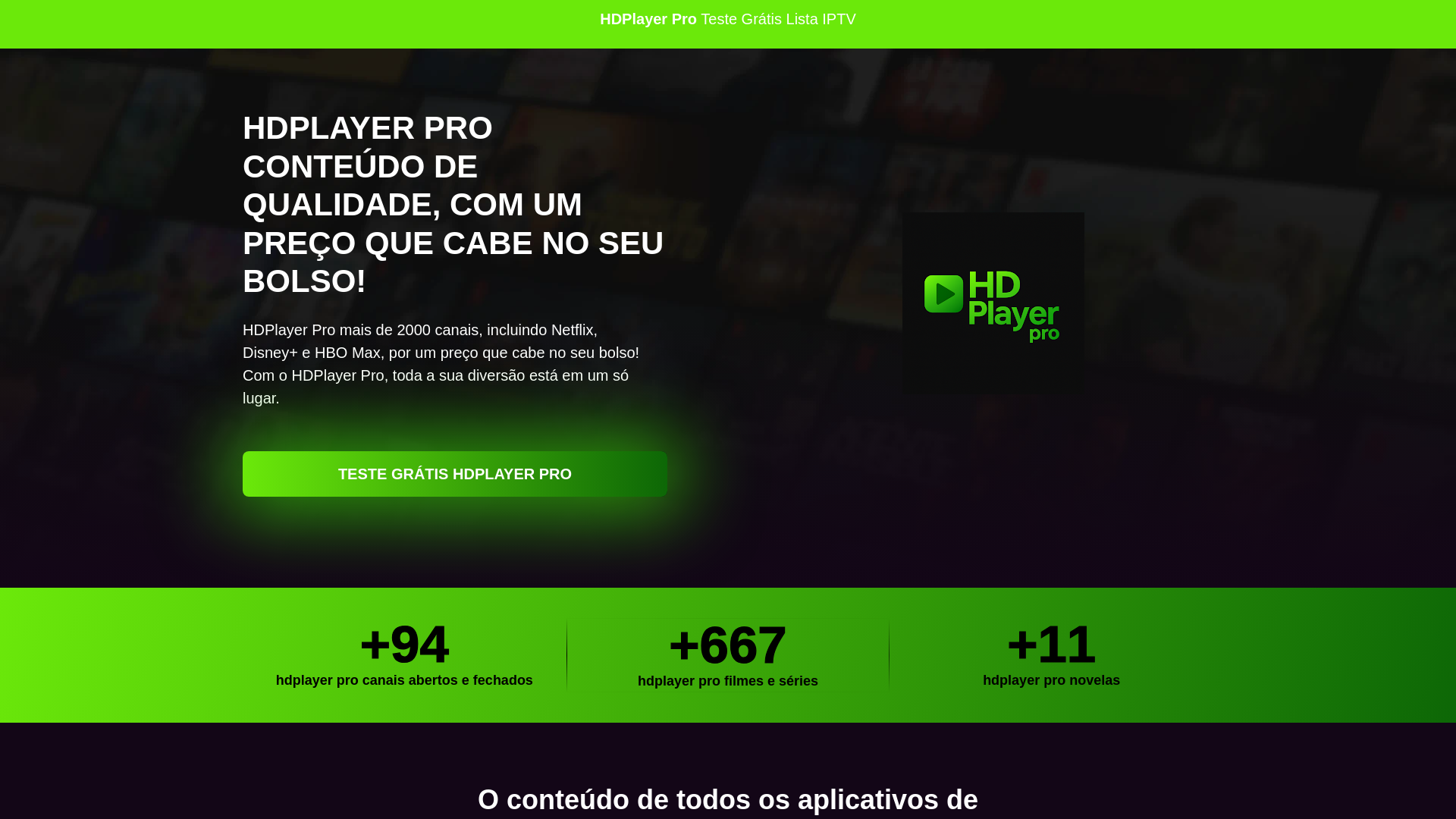 website screenshot of https://hdplayer.pro/