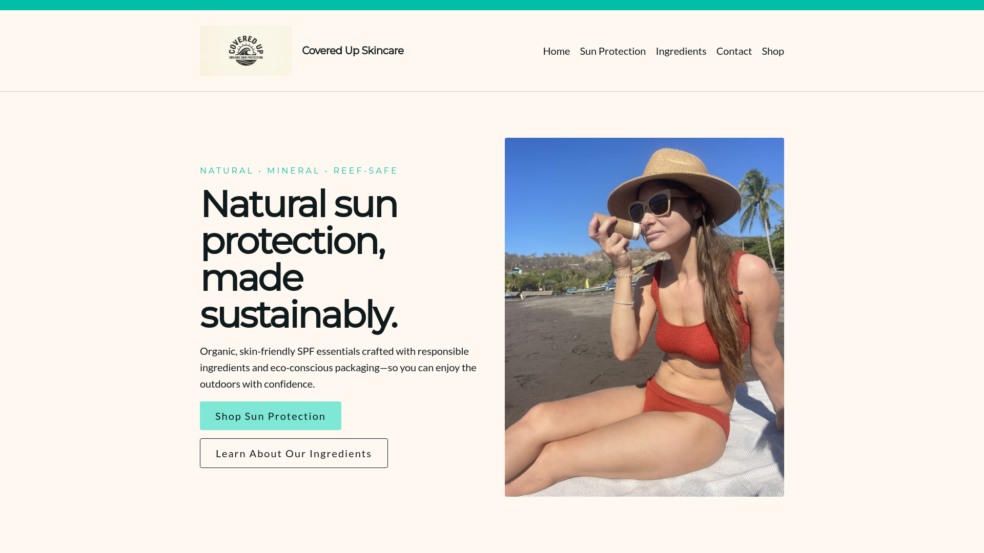 website screenshot of https://coveredupskincare.net/