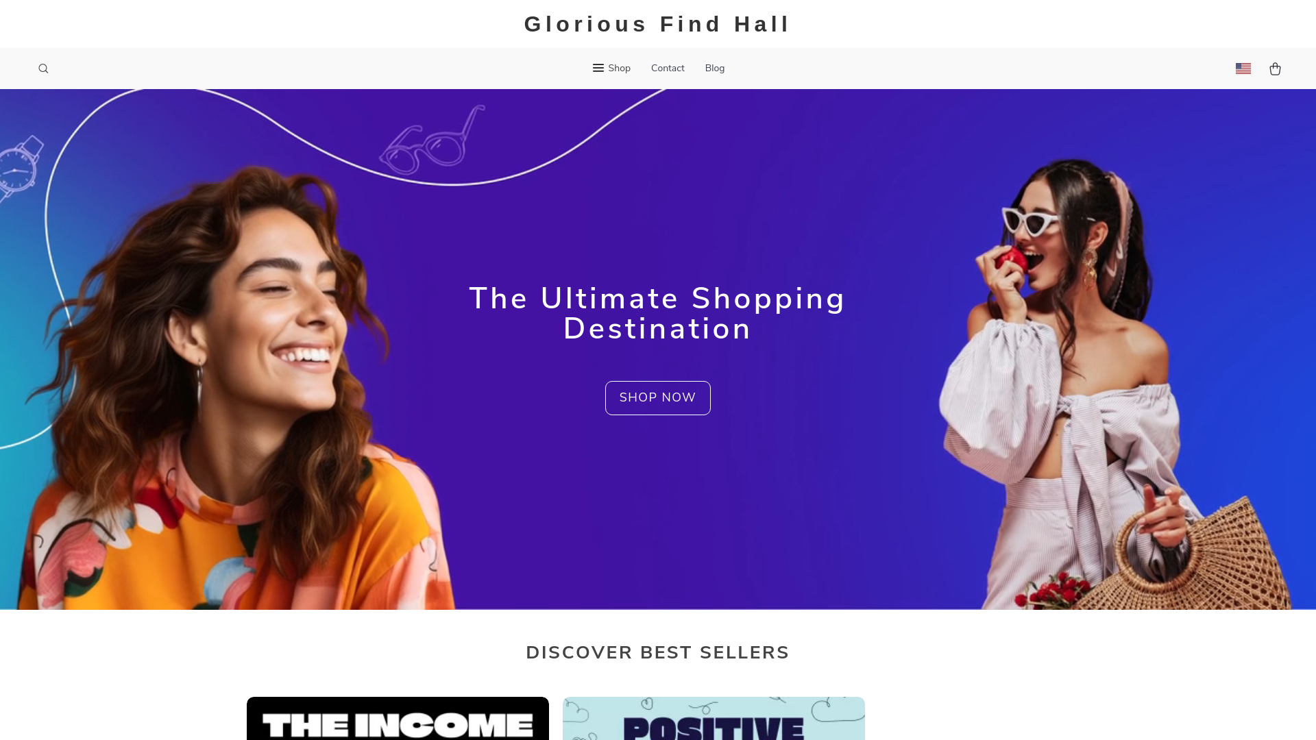 website screenshot of https://gloriousfindhall.shop/