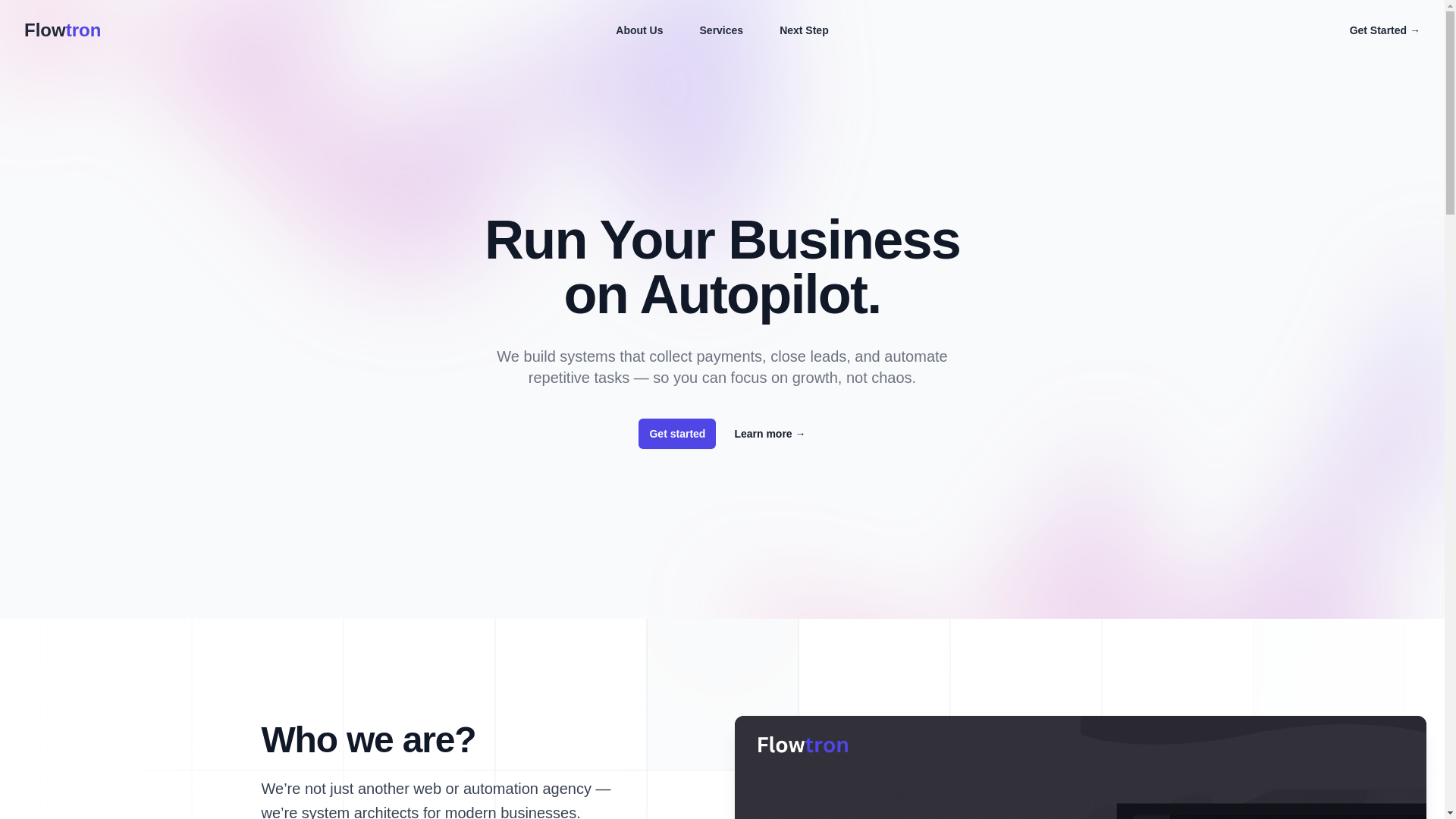 website screenshot of https://flowtron.in/
