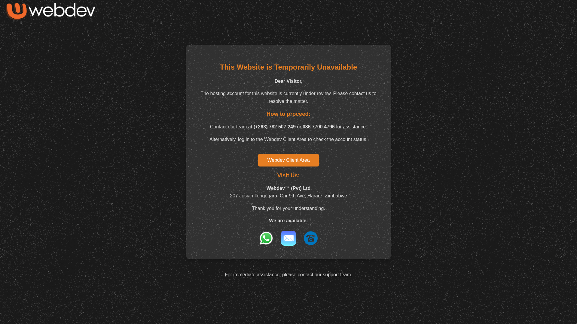 website screenshot of https://parwendotravel.co.zw