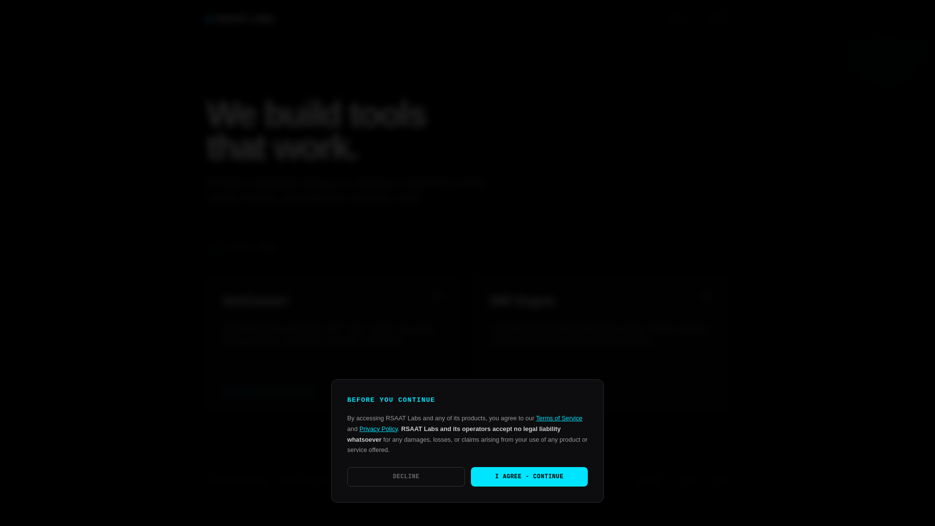 website screenshot of https://rsaatlabs.com/