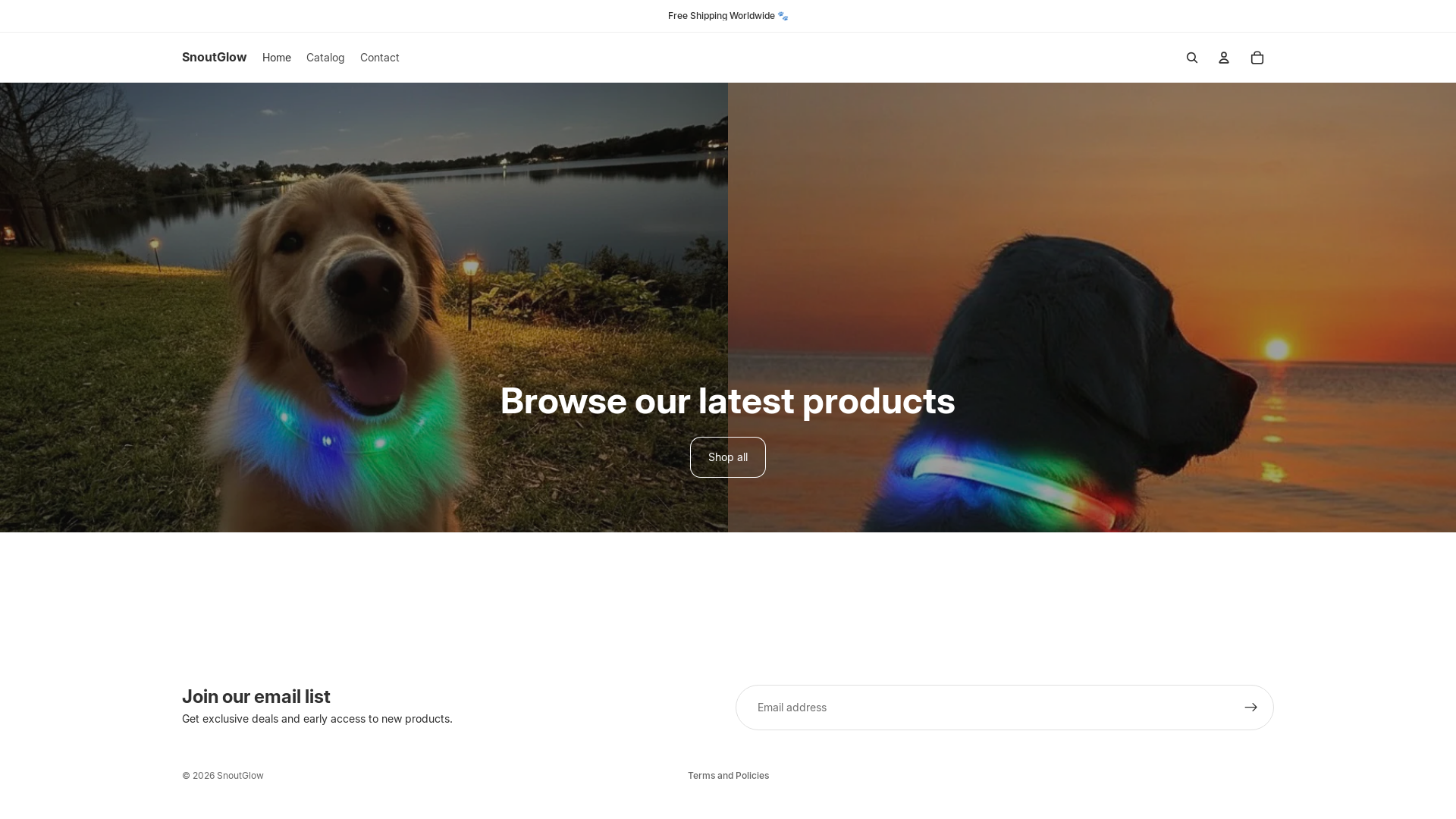 website screenshot of https://snoutglow.online/