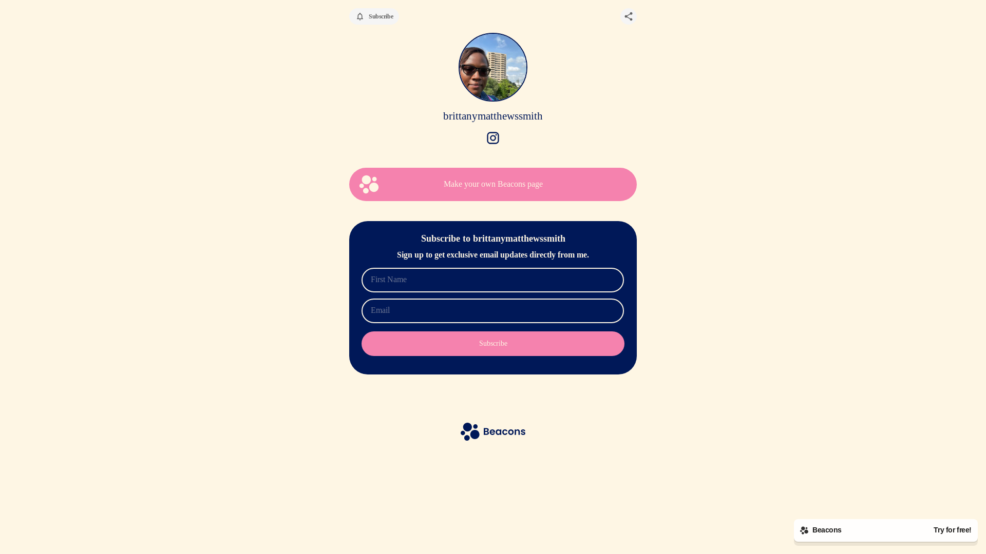website screenshot of https://brittanymatthewssmith.com/