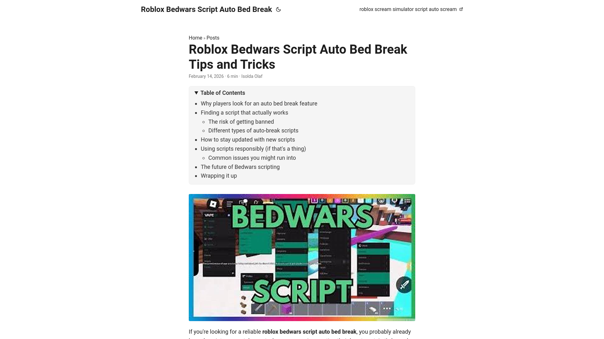 website screenshot of https://roblox-bedwars-script-auto-bed-break.pages.dev/