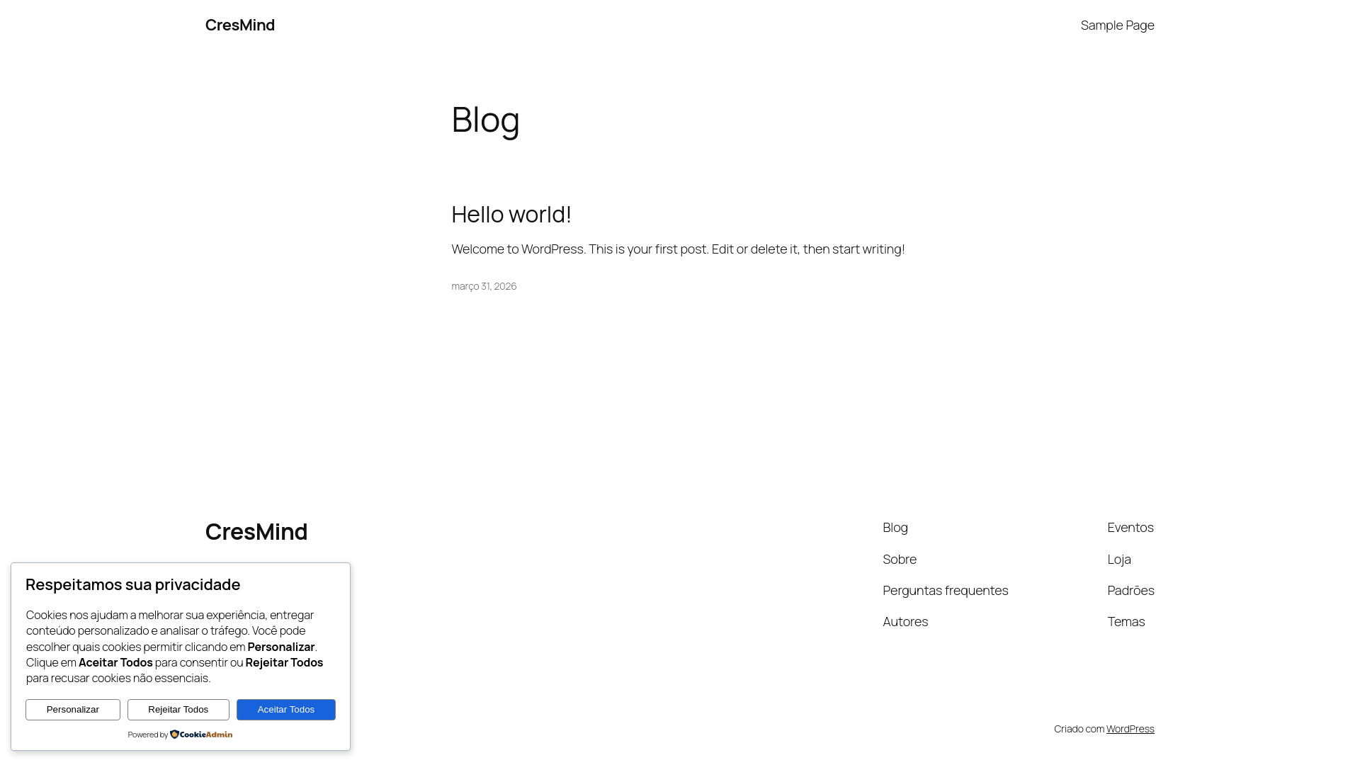 website screenshot of https://cresmind.com.br