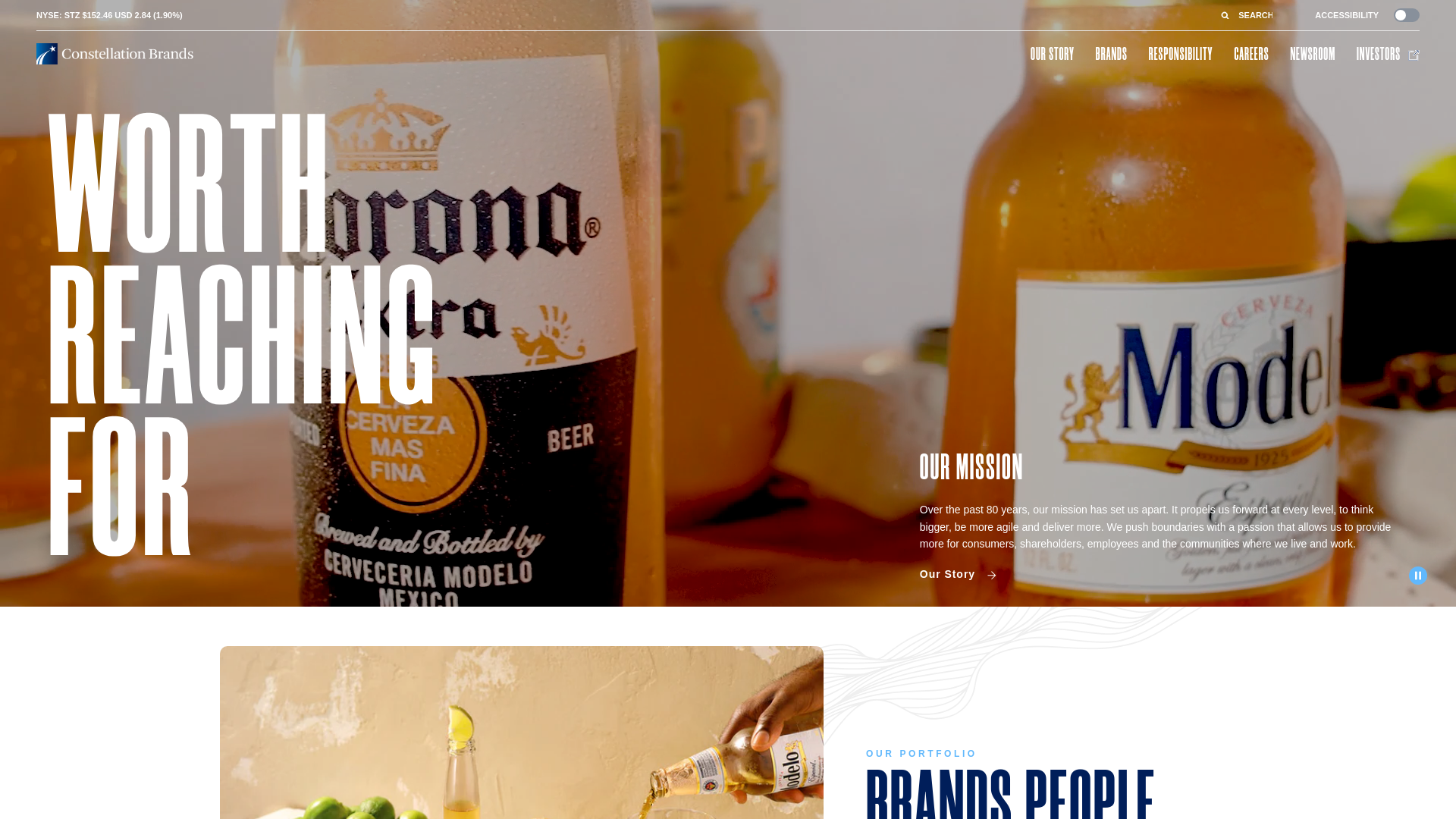 website screenshot of https://cbrands.biz/