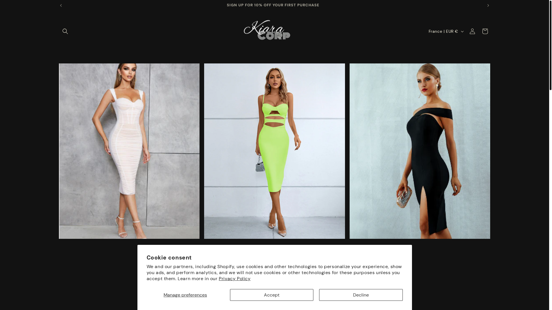 website screenshot of https://kiaracorp.shop/
