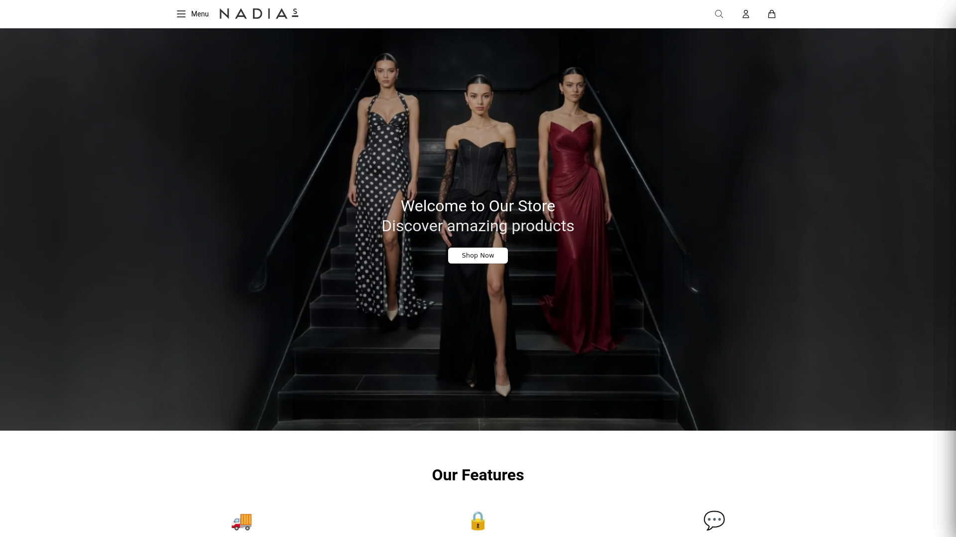 website screenshot of https://nadiasstyle.shop/