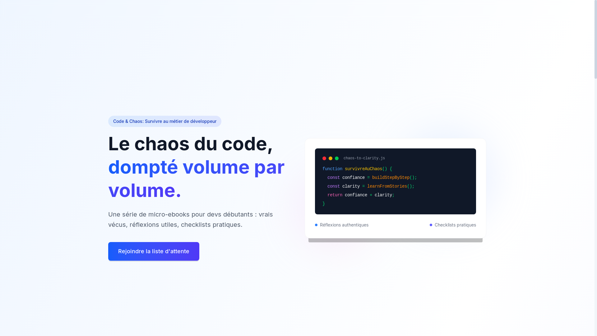 website screenshot of https://codeetchaos.com/