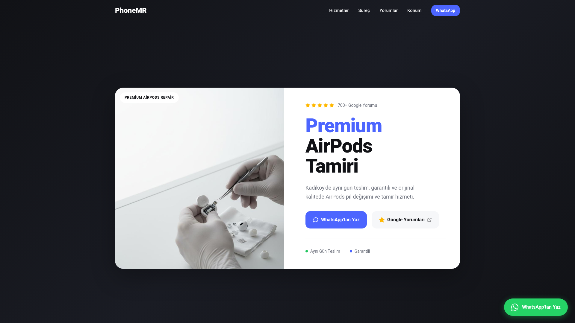 website screenshot of https://airpodstamir.com/