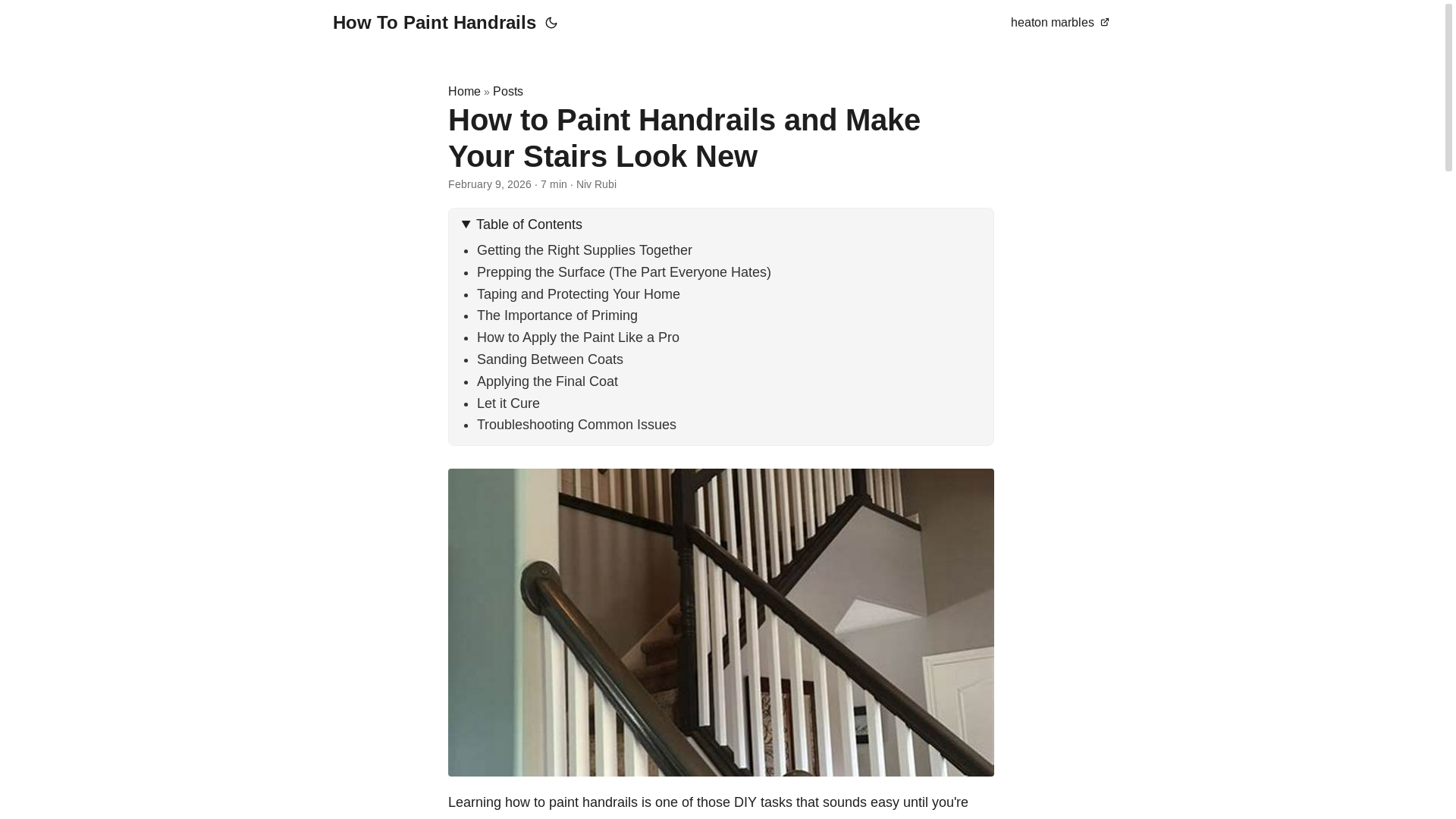 website screenshot of https://how-to-paint-handrails.pages.dev/