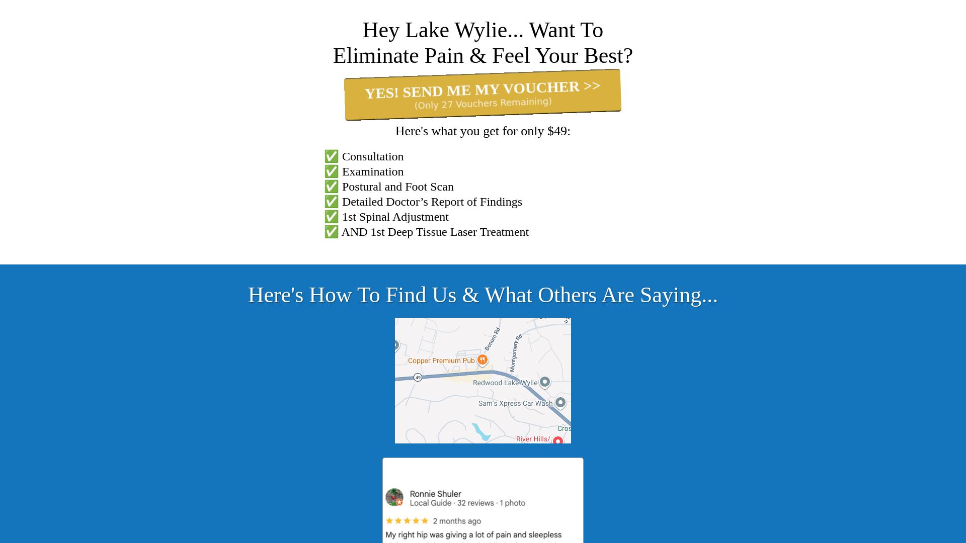 website screenshot of https://lakewylie-chiropractic.info/