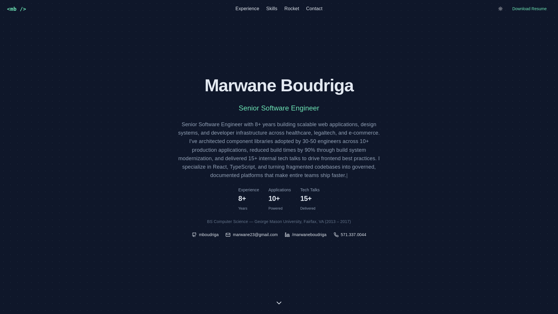 website screenshot of https://marwaneboudriga.dev/