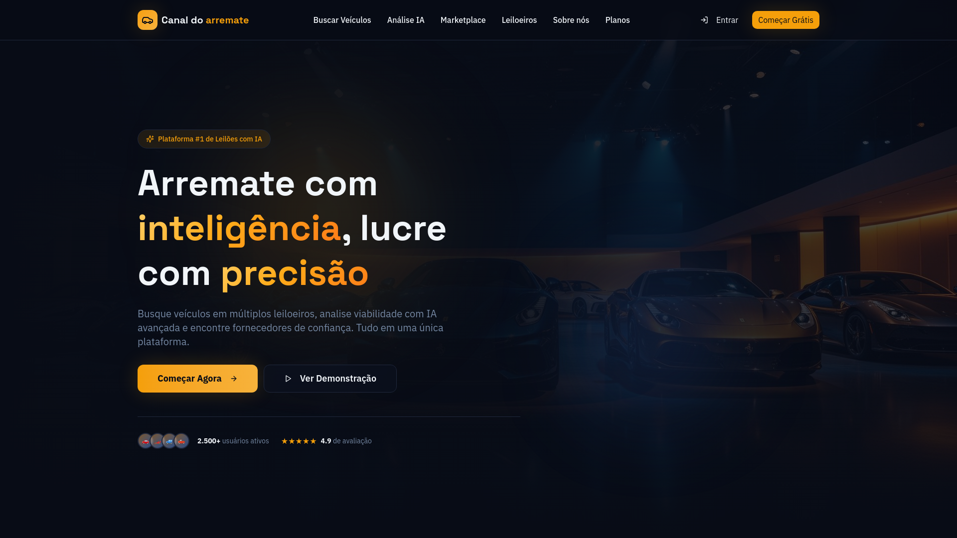 website screenshot of https://canaldoarremate.com.br/