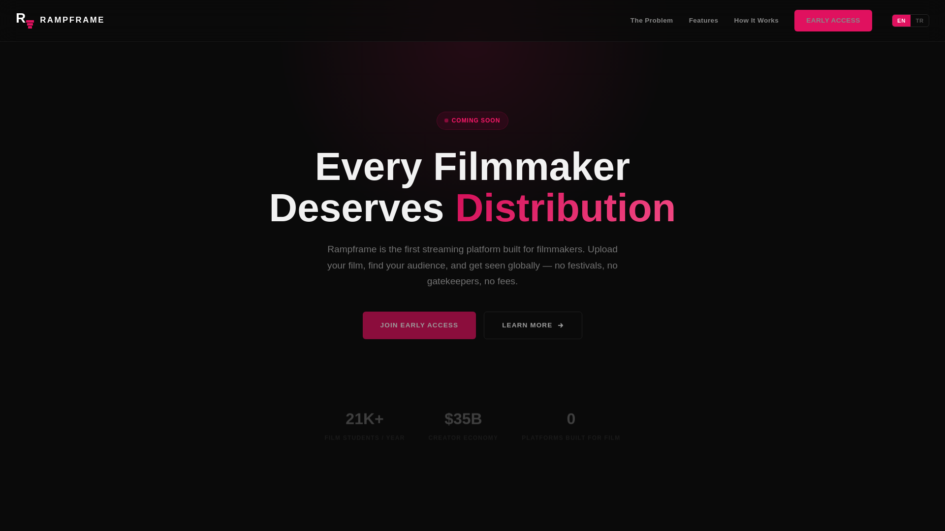 website screenshot of https://rampframestudios.com